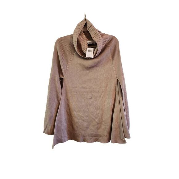 Calvin klein NWT turtleneck poncho almond one size - Picture 1 of 7